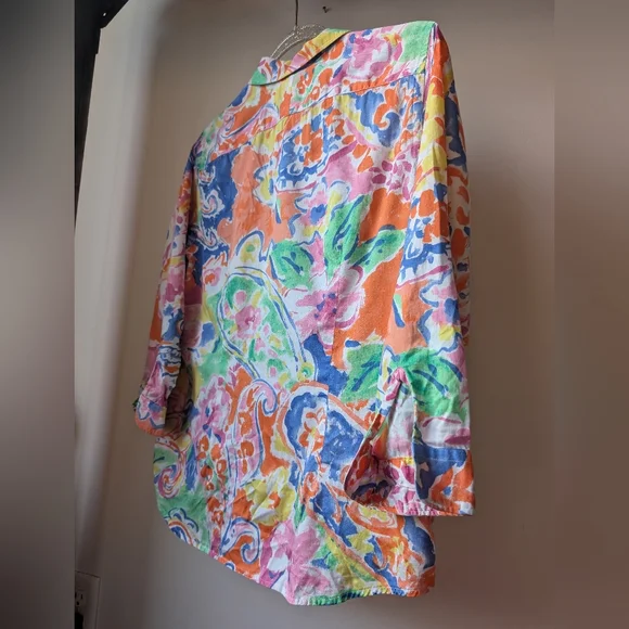 RALPH LAUREN 100% Cotton Button Down Dopamine Dressing Vibrant Bold Colorful - Picture 2 of 4